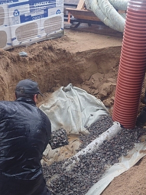 Ремонт и дополнение дренажа в Ильичёво. Ленинградской области