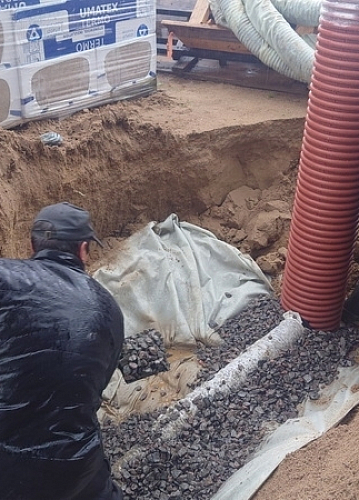 Ремонт и дополнение дренажа в Ильичёво. Ленинградской области