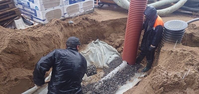 Ремонт и дополнение дренажа в Ильичёво.