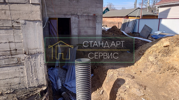 Пристенный глубинный дренаж фундамента в Левашово