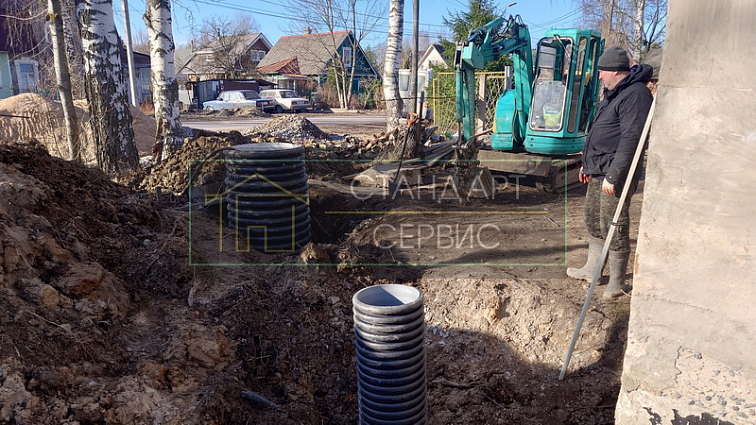 Пристенный глубинный дренаж фундамента в Левашово