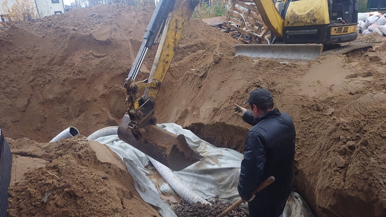Ремонт и дополнение дренажа в Ильичёво.