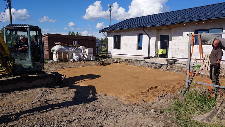 Дренаж периметра дома и парковка с дорогой в Кискелово
